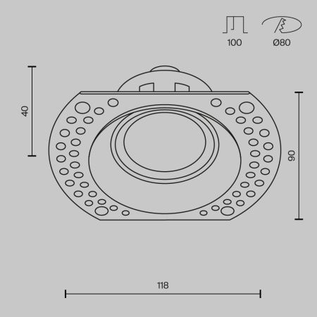Светильник встраиваемый Maytoni Technical Dot DL042-01-RD-W