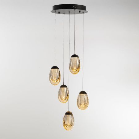 Светильник подвесной Delight Collection MD25090022-5A matt black/champagne