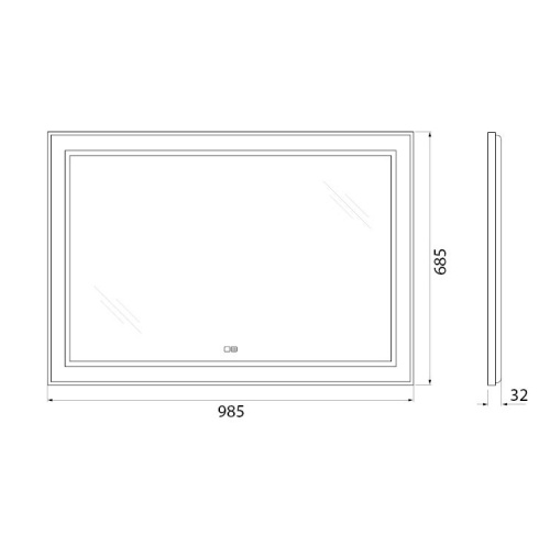 Зеркало BelBagno Kraft SPC-KRAFT-985-685-TCH-WARM-NERO 100х70 - фото 5