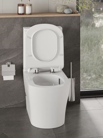 Унитаз напольный с бачком Orange C07-050W белый с сиденьем микролифт безободковый смыв торнадо