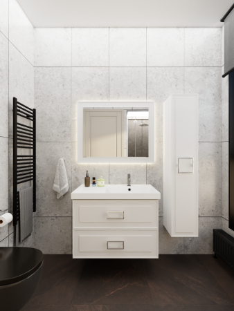 Тумба с раковиной La Fenice Cubo TWIN NFNC-01-CUB-B-90-2-3-90-2R 100х50 подвесная цвет белый