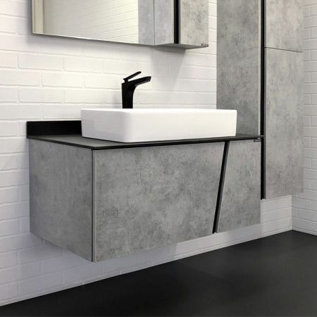 Тумба с раковиной Comforty Эдинбург 00004149881CF 90х50 подвесная цвет серый