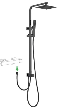 Душевая стойка Allen Brau Infinity 5.21031-31 настенная цвет черный