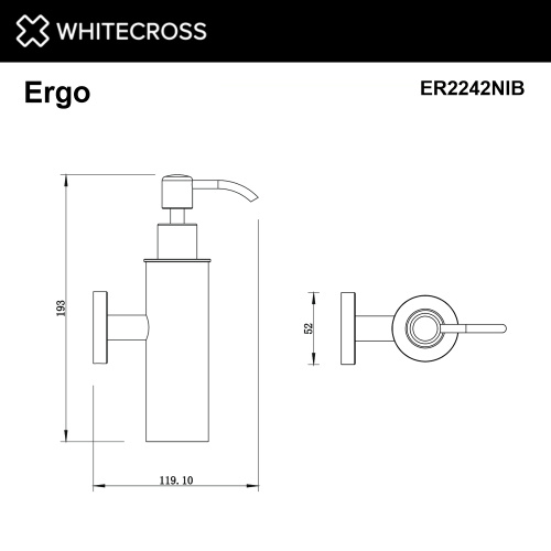 Дозатор Whitecross ERGO nickel brushed ER2242NIB - фото 2