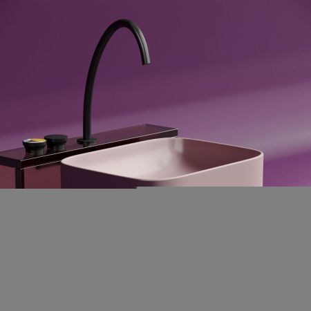 Раковина из сантехнического фарфора Ceramica Nova ELEMENT CN6052MP 50х40 накладная цвет розовый без отверстий под смеситель