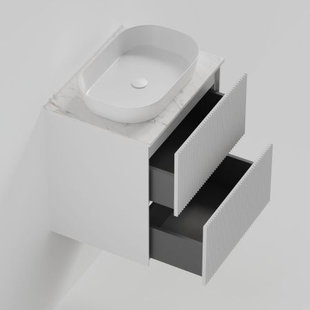 Тумба со столешницей La Fenice TERRA TWIN NFNC-01-TER-B-60-2-3-GG 60х50 подвесная цвет белый