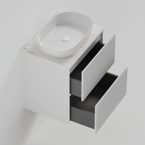 Тумба со столешницей La Fenice TERRA TWIN NFNC-01-TER-B-60-2-3-GG 62х62х47 подвесная цвет белый - фото 2