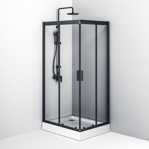 Душевой уголок Am.Pm Gem W90G-404-100280-BT 80х100 стекло прозрачное профиль черный матовый без поддона - фото 5 Душевой уголок Am.Pm Gem W90G-404-100280-BT 80х100 стекло прозрачное профиль черный матовый без поддона - фото 5