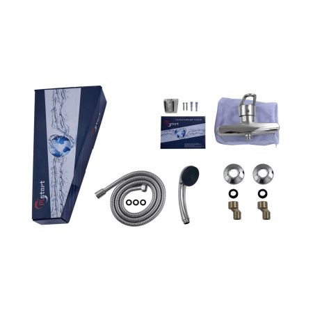 Смеситель для ванны и душа Plstart PL2006 настенный хром