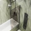 Душевая шторка на ванну Maybah Glass MGV-139-6у 55х140 стекло тонированное профиль черный ориентация универсальная