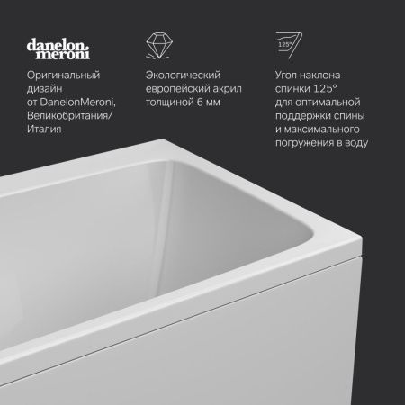 Ванна акриловая Am.Pm Func W84A-150-070W-A 150х70 пристенная прямоугольная без каркаса