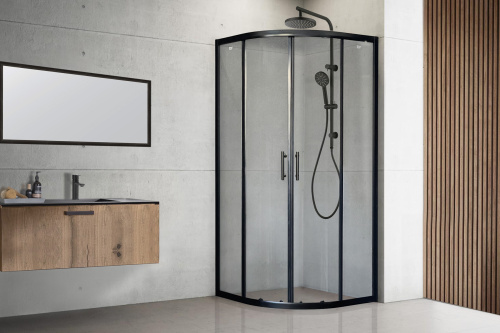 Душевой уголок Royal Bath HKD RB90HKD-T-BL-Practic 90х90 стекло прозрачное профиль черный без поддона