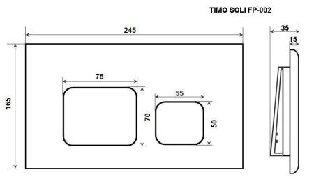 Клавиша смыва механическая Timo SOLI FP-002MB цвет черный