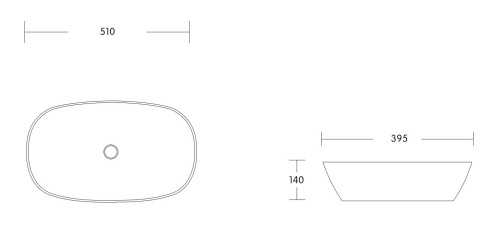 Раковина из сантехнического фарфора MILLEAU MIEL MU0064-GW 51х39 накладная цвет белый глянцевый без отверстий под смеситель - фото 2