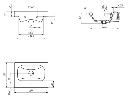 Раковина мебельная керамическая Cersanit Moduo Slim 50 UM-MOD50SL/1 50х40 накладная цвет белый 1 отверстие под смеситель