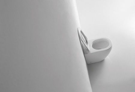 Унитаз приставной CeramaLux 3176 белый с сиденьем микролифт безободковый каскадный смыв