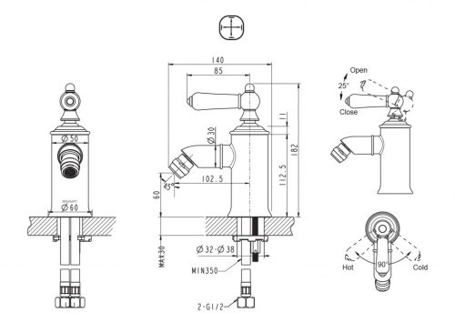 Смеситель Bravat ART F375109U на биде бронза - фото 2 Смеситель Bravat ART F375109U на биде бронза - фото 2