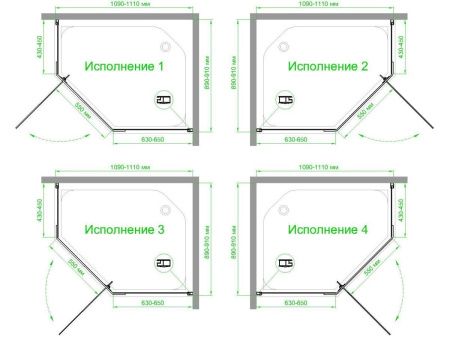 Душевой уголок Royal Bath TR RB1190TR-C-BL 110х90 стекло матовое профиль черный без поддона
