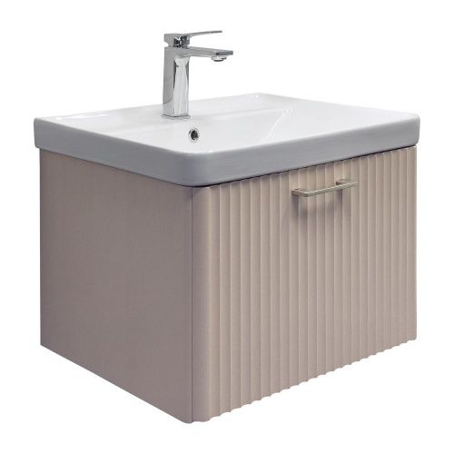 Тумба с раковиной Comforty Ангара 00-00021034CF 60х50 подвесная цвет бежевый