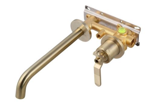 Смеситель для раковины Bronze de Luxe 1760'S 5530CG встраиваемый в стену золото - фото 4