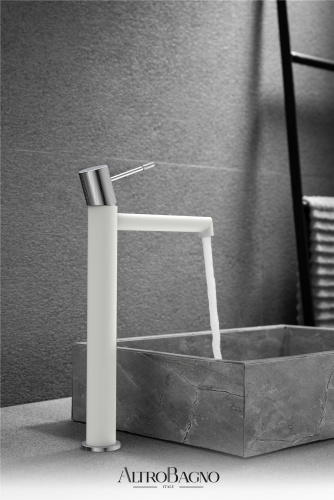 Смеситель для раковины AltroBagno Intento AltroBagnoIntento010217MW на столешницу белый матовый - фото 4