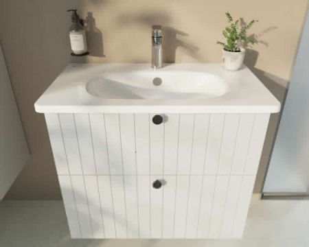 Тумба с раковиной Vitra Root Groove 69436 80х50 подвесная цвет белый