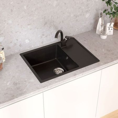 Кухонная мойка Maretti KT650-BL 65х50 цвет черный поверхность матовая