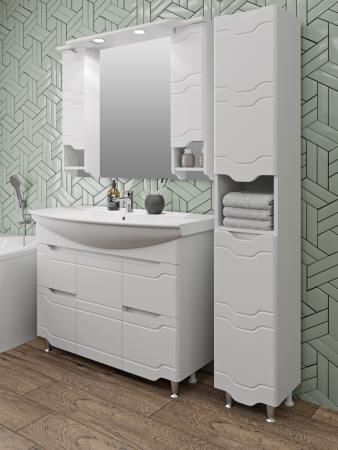 Зеркало-шкаф Runo Стиль 00000001119 110х80 подвесной цвет белый