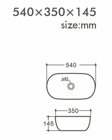 Раковина из сантехнического фарфора Orange B07-540W 50х40 накладная цвет белый