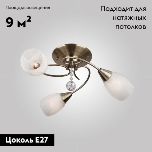Люстра потолочная Eurosvet VIRGINIA (ВИРГИНИА) 30100/3 античная бронза - фото 2