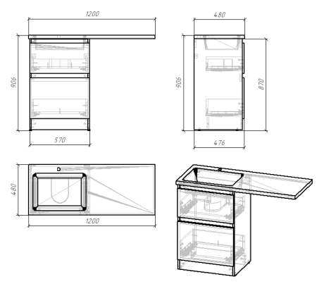 Тумба под раковину Grossman Марсал 121203 60х50 напольная цвет белый