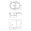 Кухонная мойка LeMark Lacha 760 9910055 76х50 цвет антрацит поверхность матовая