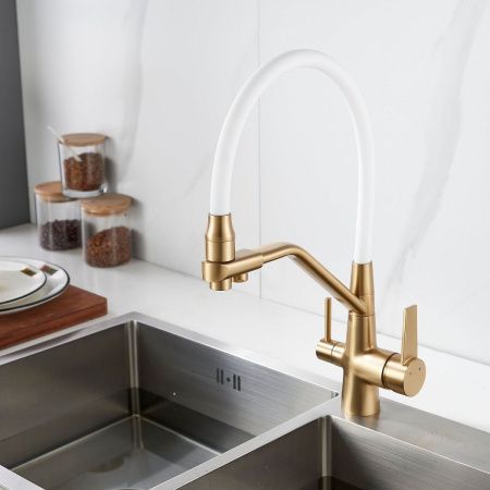 Смеситель для кухни Rose R558G на мойку золото