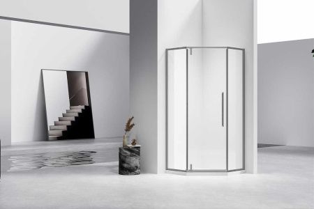 Душевой уголок Vincea Slim-N VSP-4SN900CLGM 90х90 стекло прозрачное профиль вороненая сталь без поддона