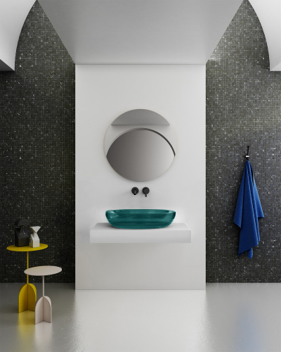 Раковина Abber KRISTALL 60 см AT2801Aquamarin накладная цвет бирюзовый - фото 4