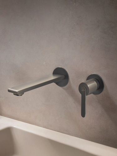 Смеситель для раковины AltroBagno Unione AltroBagnoUnione010507GM встраиваемый в стену оружейная сталь - фото 3