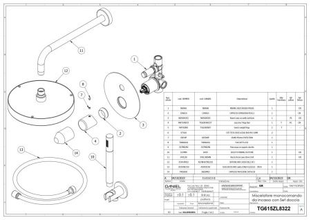 Душевая система Daniel Trilogy TR615ZL8322-CR встраиваемая в стену цвет хром
