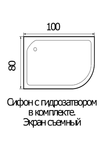 Душевой поддон WEMOR 100/80/24 R (10000001114) 100х80 акрил белый - фото 2