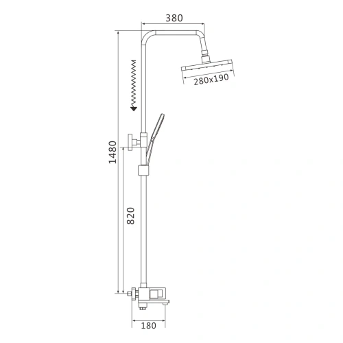 Душевая стойка Shevanik S9036F настенная цвет белый/хром - фото 3