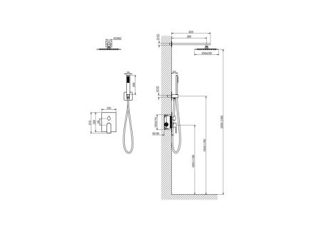 Душевая система Aquatek ЛИРА AQ1472MB встраиваемая в стену цвет черный
