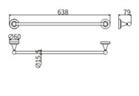 Полотенцедержатель CeramaLux Luxury 57508