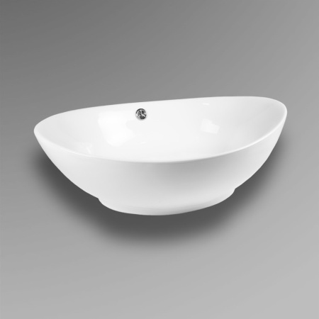 Раковина из сантехнического фарфора Bond Oval S55-590 59х38 накладная цвет белый глянцевый