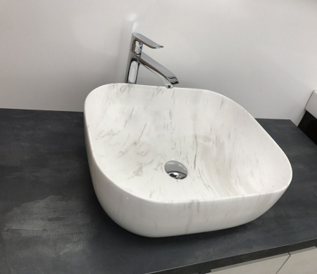 Раковина из санфаянса CeramaLux K397D9 50х40 накладная цвет белый