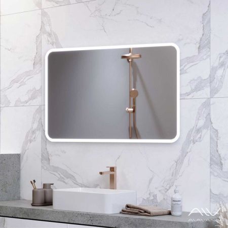 Зеркало с подсветкой и антизапотевателем Alavann Cat ALV0040002 100х80 подвесное
