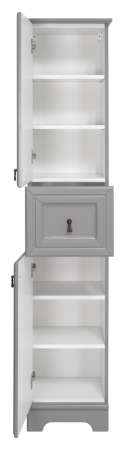 Шкаф-пенал Misty Лувр П-Лвр04035-1504Л 40х180 напольный цвет серый