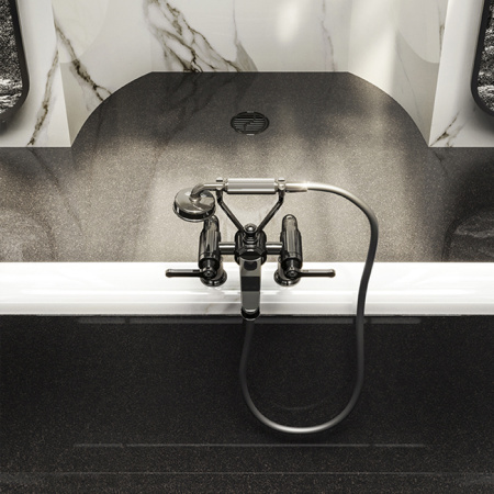 Смеситель Gessi Venti20 65115#299 на борт ванны черный