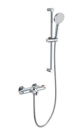 Душевой гарнитур со смесителем Wonzon & Woghand WW-C2001-A-CR настенный хром