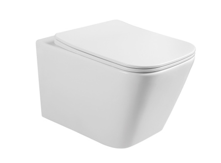 Унитаз подвесной MILLEAU 205 CONT 205 белый глянцевый с сиденьем микролифт безободковый смыв воронка-водоворот