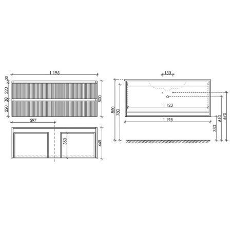 Тумба под раковину Sancos SNOB R SNR120SM 120х40 подвесная цвет бежевый
