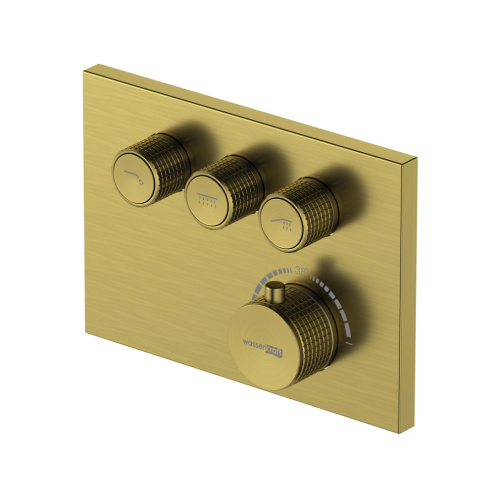 Смеситель для ванны и душа WasserKRAFT Aisch 5500 5558 Thermo встраиваемый золото - фото 2
